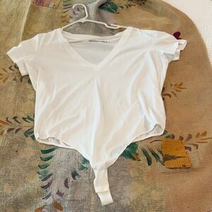 Classic White V-Neck Bodysuit